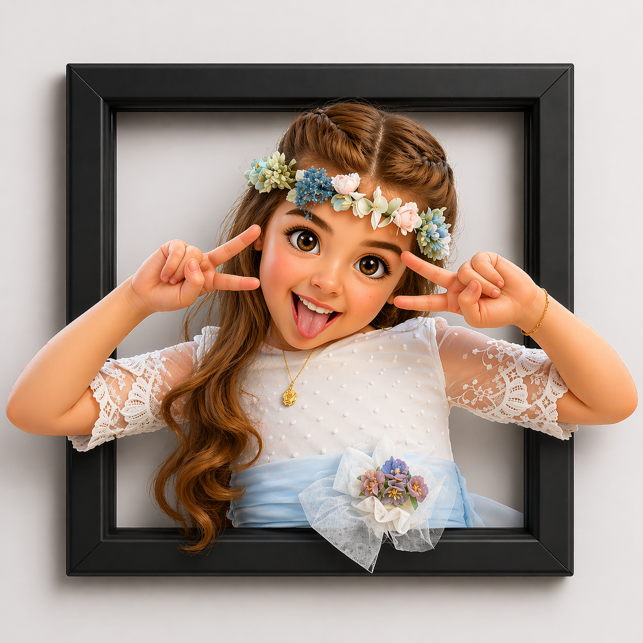 - OFERTA -  Cuadros de comunión 20x20cm con llavero de regalo